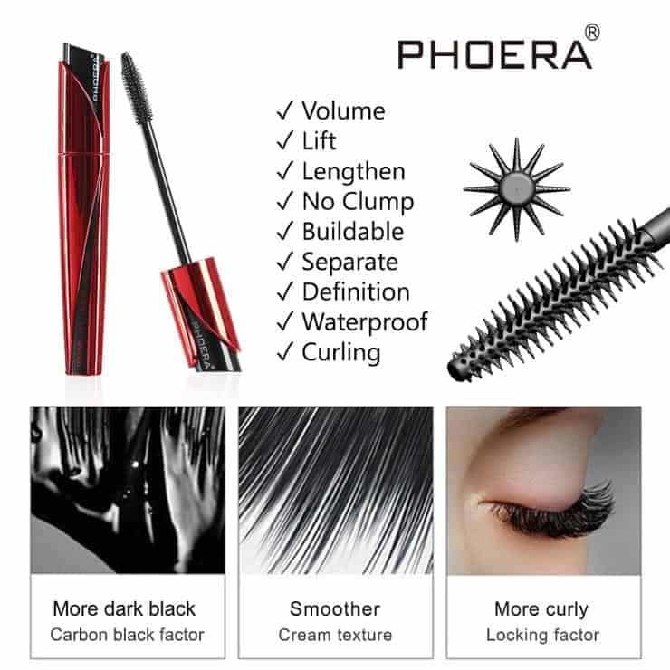 PHOERA 9D High Definition Black Mascara - Image 4