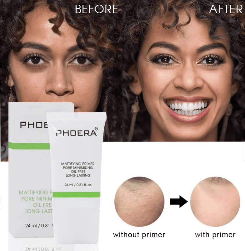 PHOERA Liquid Foundation & 24ml Mattifying Makeup Primer Combo - Image 6
