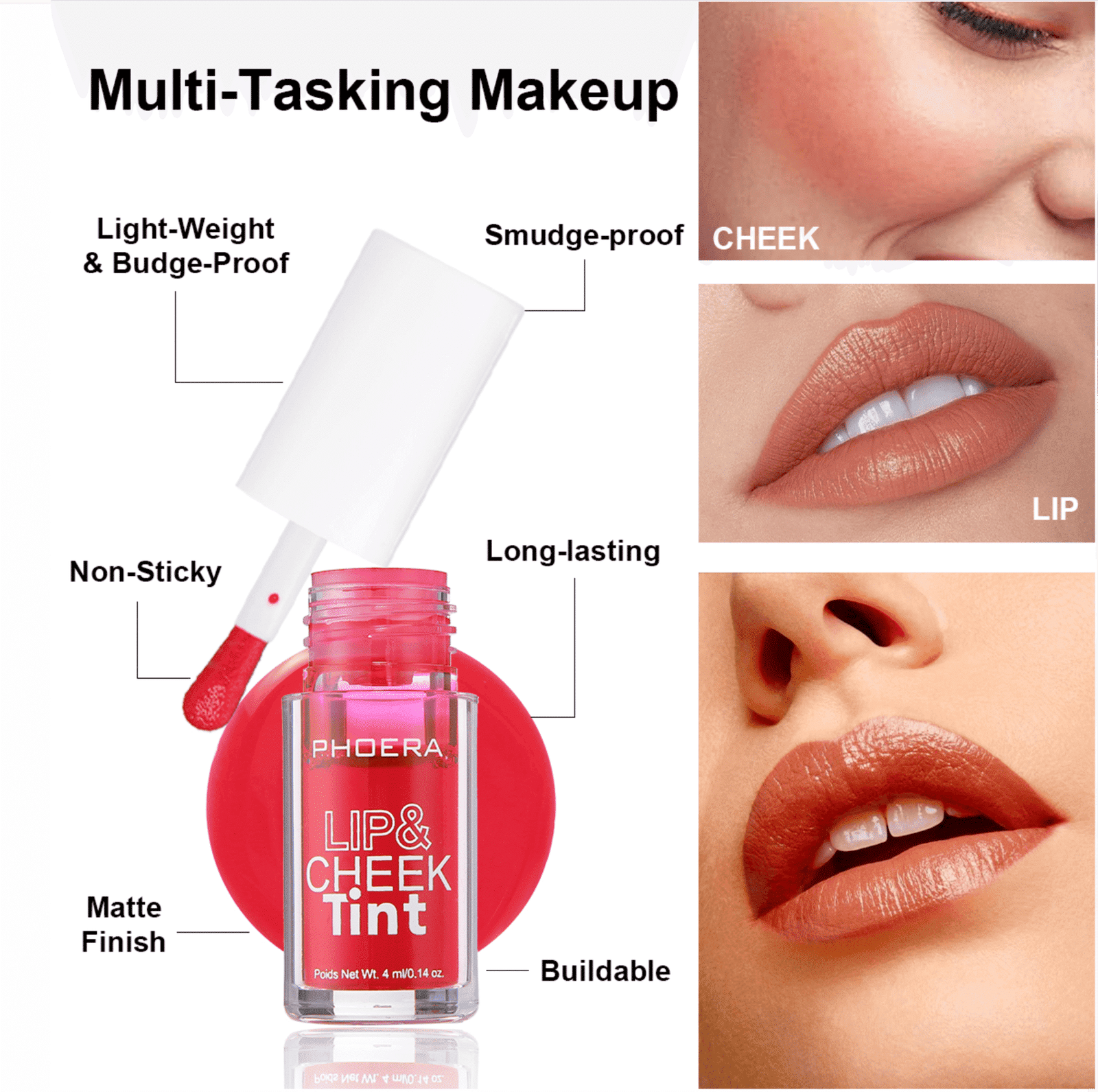 PHOERA Lip & Cheek Tint Matte Finish - Image 5