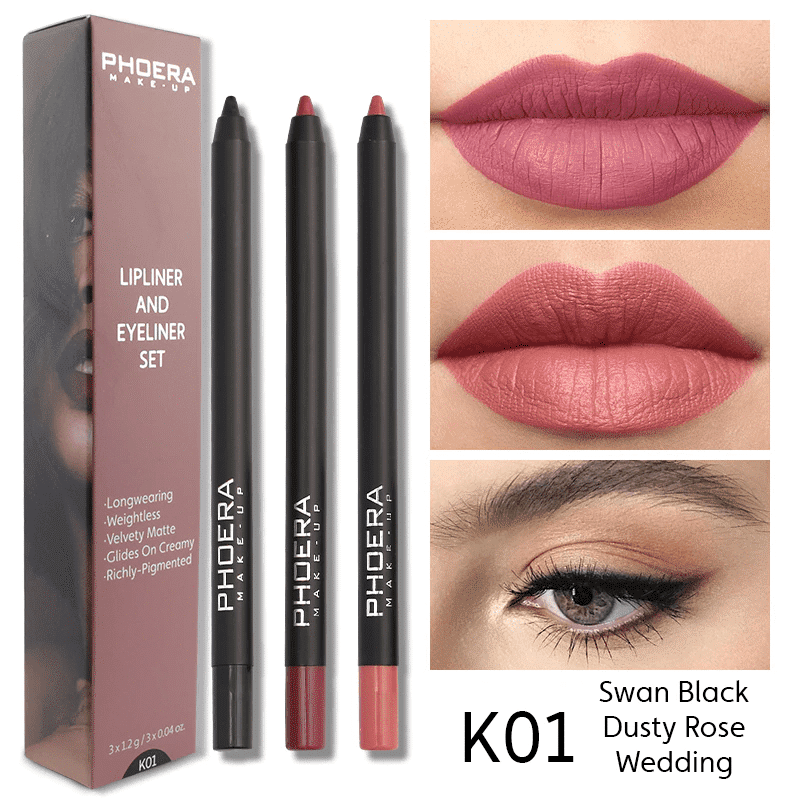 PHOERA Matte Lip & Eyeliner Kit - Image 14