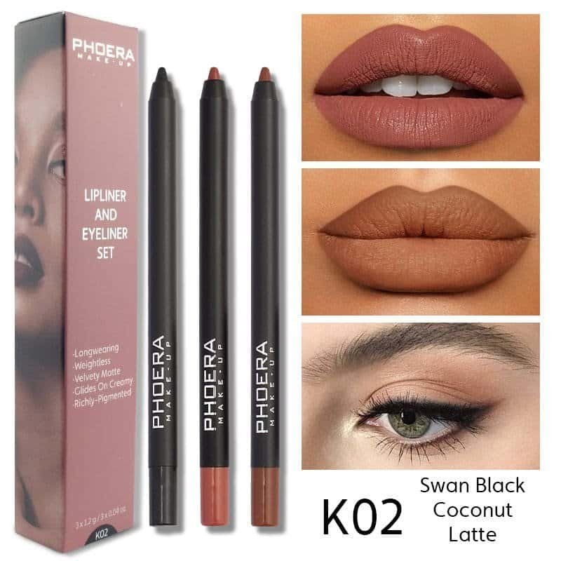 PHOERA Matte Lip & Eyeliner Kit - Image 12