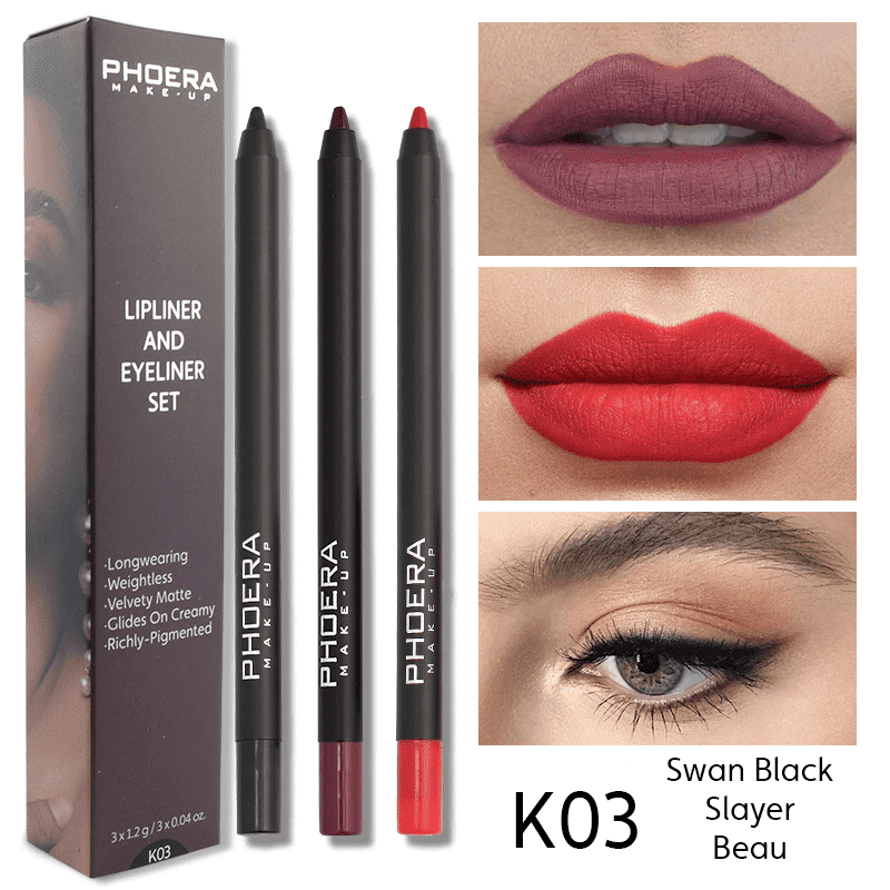 PHOERA Matte Lip & Eyeliner Kit - Image 10