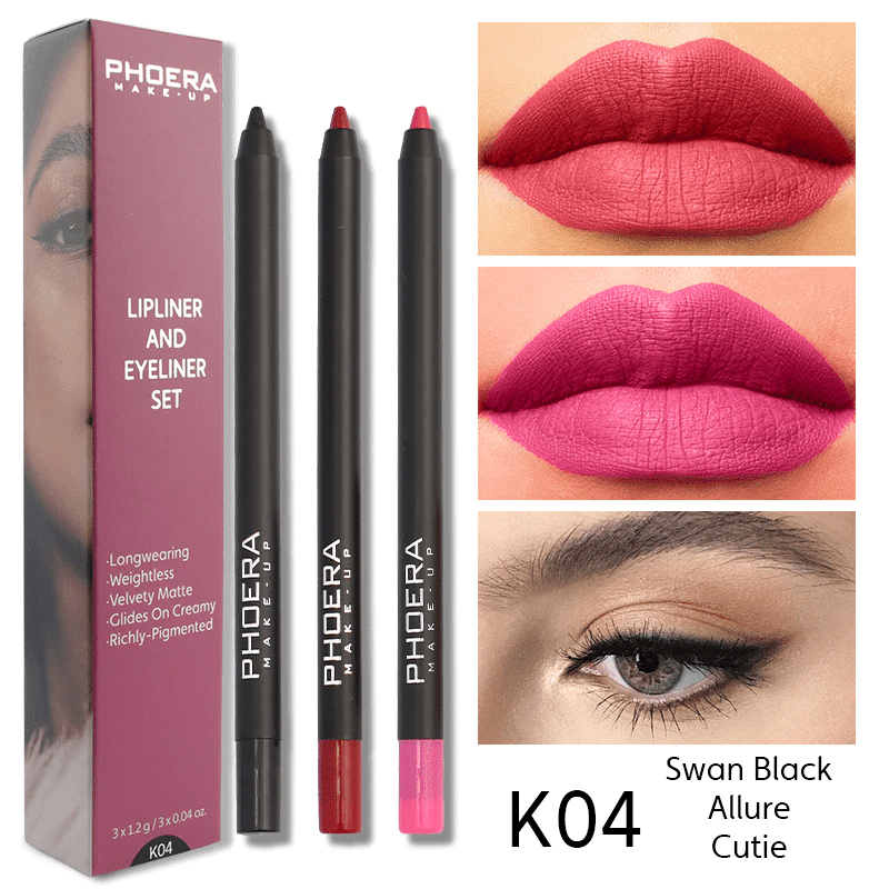 PHOERA Matte Lip & Eyeliner Kit - Image 8