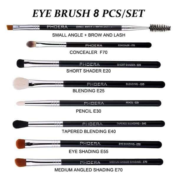 PHOERA Eye Brush 8-Piece Set